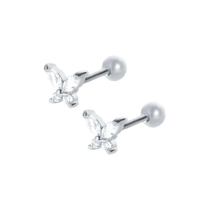 Butterfly Piercing Barbell Ball Back Earrings Sleeper Earrings Trendolla Jewelry Earrings