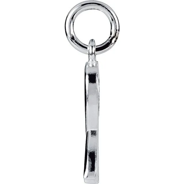 Charm Necklaces 14K White Gold Breast Cancer Awareness Ribbon Charm TreasureFineJewelers
