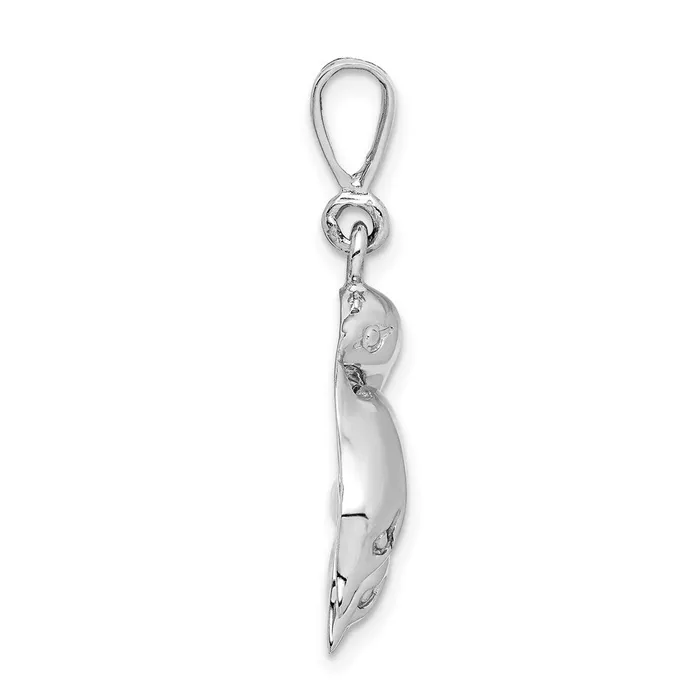 Charm Necklaces 14k White Gold Dolphin Charm TreasureFineJewelers