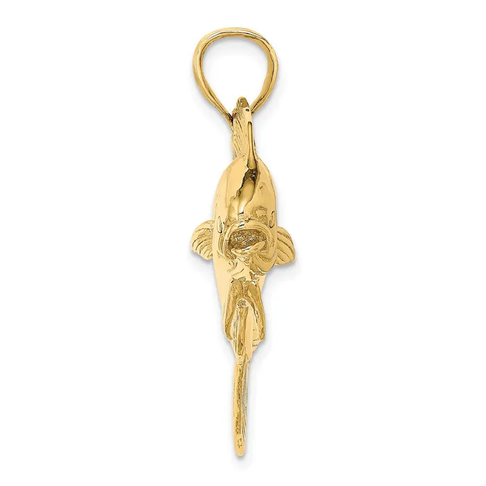 Charm Necklaces TreasureFineJewelers 14K 3D Female Dorado MahiMahi Charm