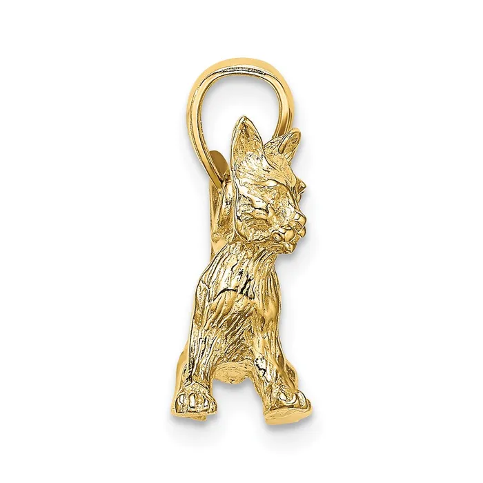Charm Necklaces TreasureFineJewelers 14K Cat Standing wRaised Tail Charm