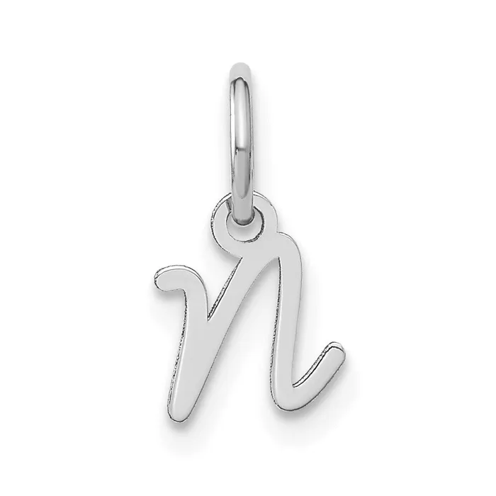 Charm Necklaces TreasureFineJewelers 14k White Gold Upper case Letter N Initial Charm Charm Necklaces TreasureFineJewelers 14k White Gold Upper case Letter N Initial Charm