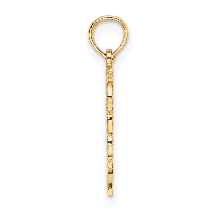 Charm Necklaces TreasureFineJewelers 14k Yellow Gold Heart Script Letter R Initial Charm