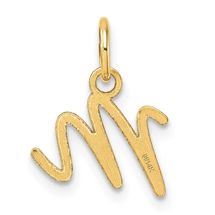 Charm Necklaces TreasureFineJewelers 14k Yellow Gold Uppercase Letter M Initial Charm