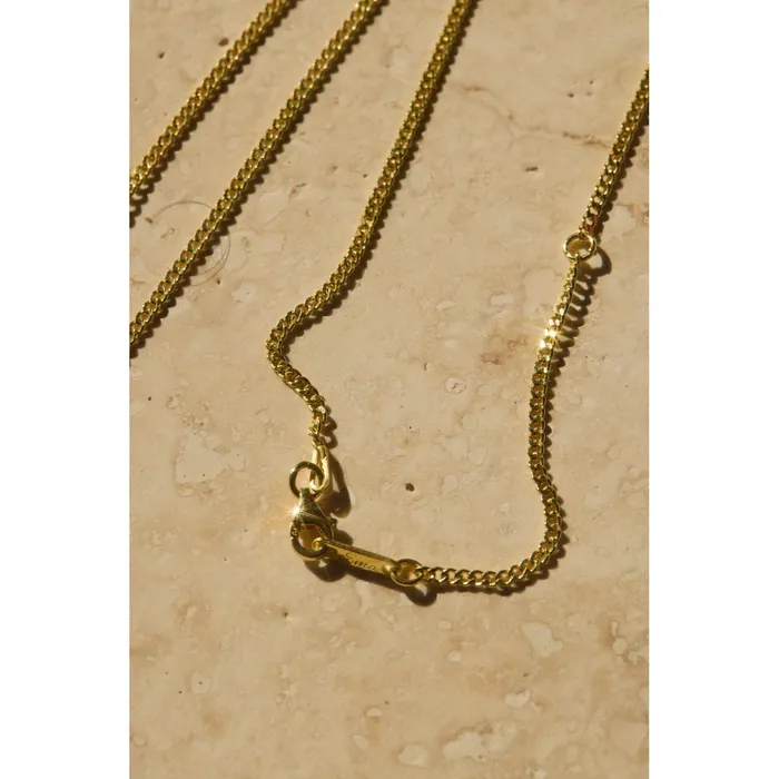 Ema Jewels Necklaces N Initial Cursive Engraved Pendant Necklace 14K 925 Gold Vermeil