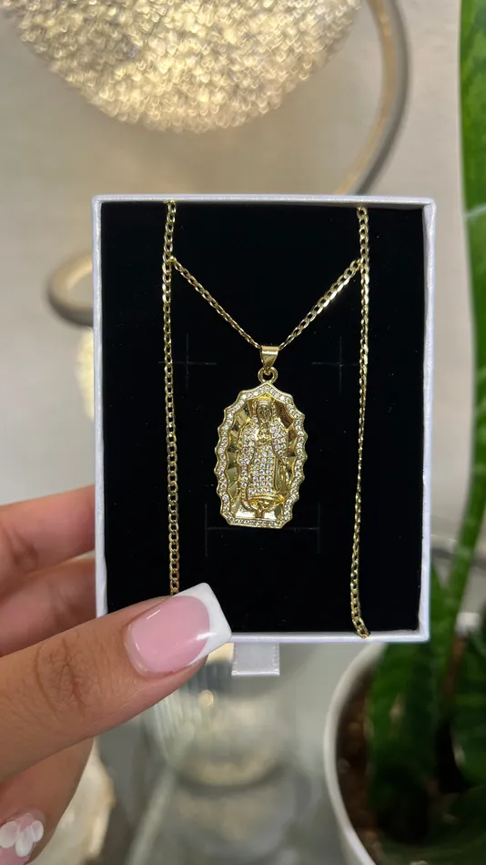 MP Jewelry Necklaces Virgen Outlines Necklace