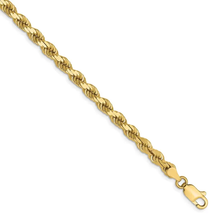 Necklaces 10K 4mm DiamondCut Rope Chain TreasureFineJewelers