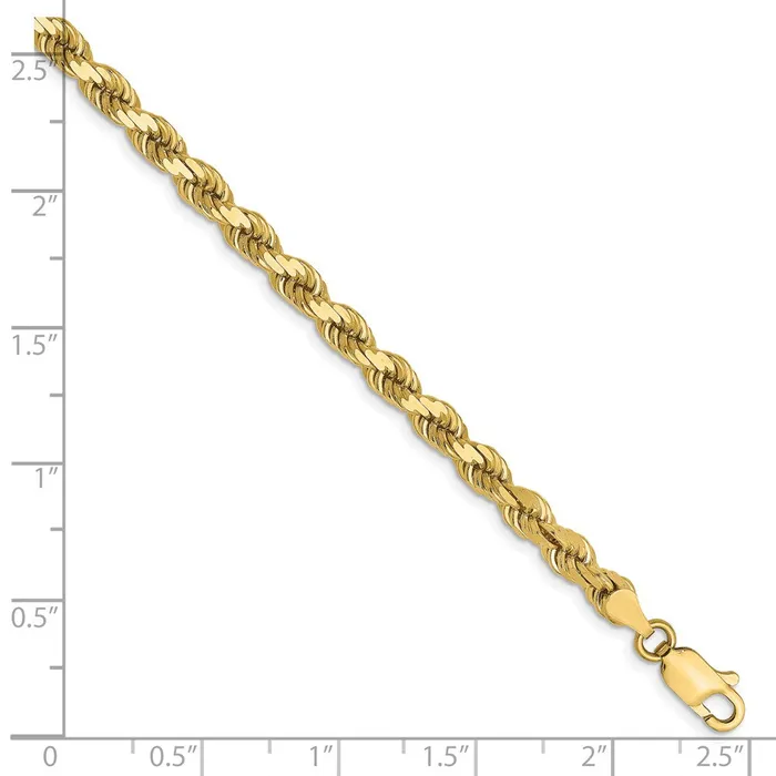 Necklaces 10K 4mm DiamondCut Rope Chain TreasureFineJewelers