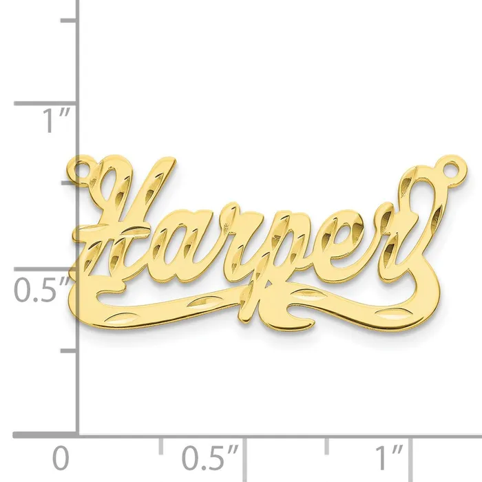 Necklaces 10K Diamondcut Name Plate TreasureFineJewelers