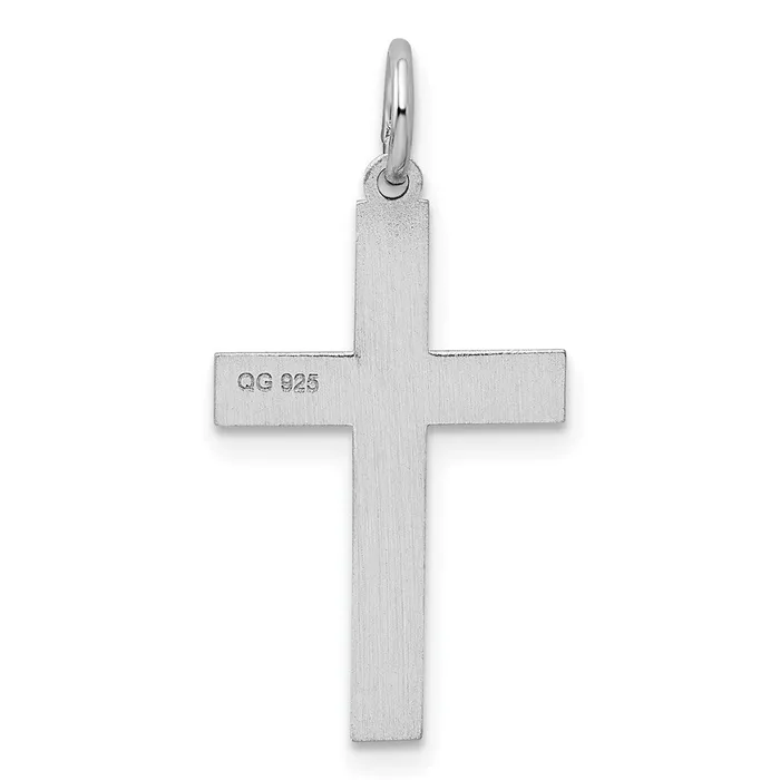 Necklaces Sterling Silver Rhodiumplated Laser Designed Cross Pendant TreasureFineJewelers