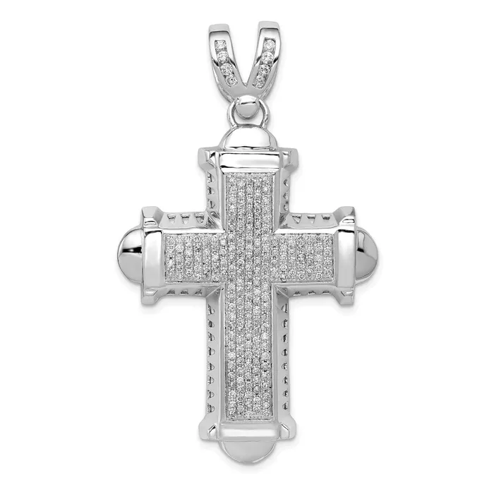 Necklaces TreasureFineJewelers 14k White Gold 78ct Diamond Cross Pendant Necklaces TreasureFineJewelers 14k White Gold 78ct Diamond Cross Pendant