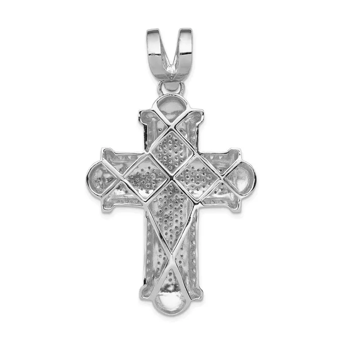 Necklaces TreasureFineJewelers 14k White Gold 78ct Diamond Cross Pendant
