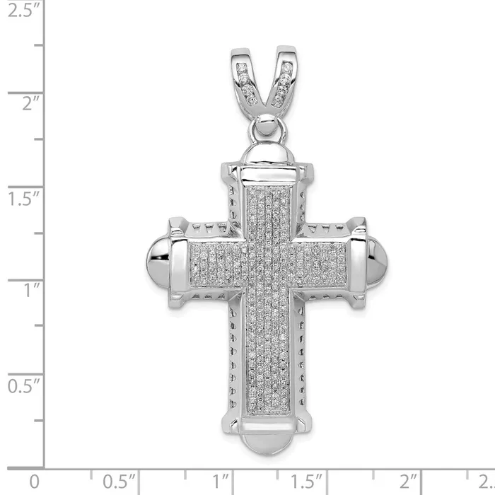 Necklaces TreasureFineJewelers 14k White Gold 78ct Diamond Cross Pendant