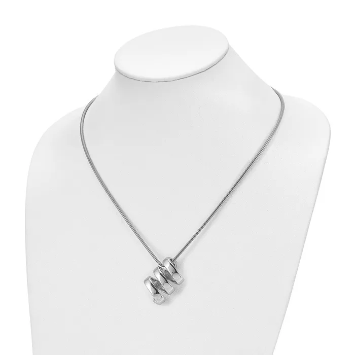 Necklaces TreasureFineJewelers Stainless Steel Polished Fancy Twist 18in Necklace