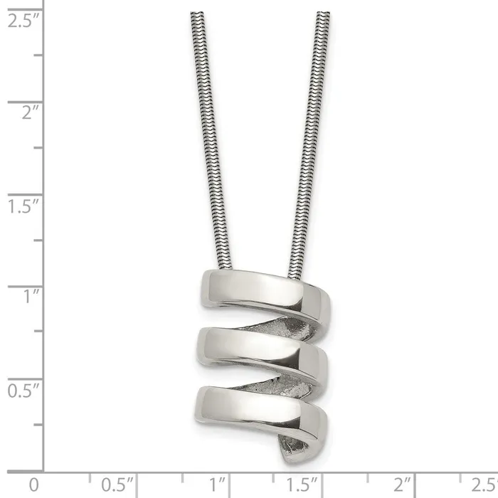 Necklaces TreasureFineJewelers Stainless Steel Polished Fancy Twist 18in Necklace