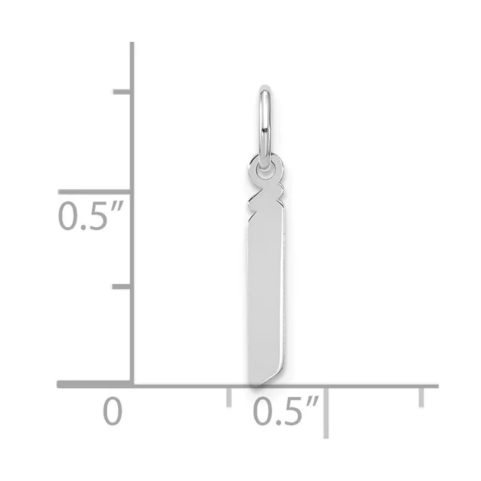Necklaces TreasureFineJewelers Sterling Silver Rhodiumplated Lower case Letter J Initial Pendant