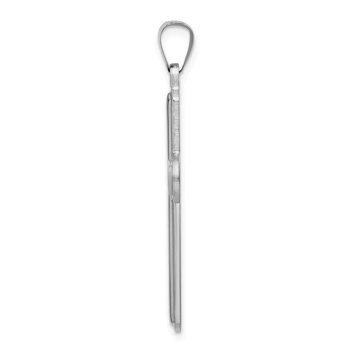Necklaces TreasureFineJewelers Sterling Silver Rhodiumplated Polished Cross Pendant