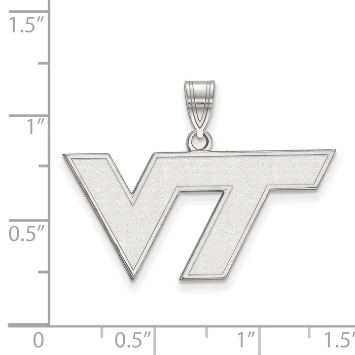 Necklaces TreasureFineJewelers Sterling Silver Rhodiumplated Virginia Tech VT Medium Pendant