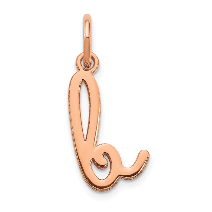 Necklaces TreasureFineJewelers Sterling Silver Roseplated Lower case Letter B Initial Charm Necklaces TreasureFineJewelers Sterling Silver Roseplated Lower case Letter B Initial Charm