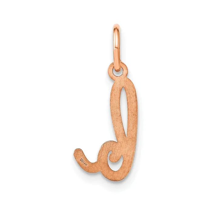 Necklaces TreasureFineJewelers Sterling Silver Roseplated Lower case Letter B Initial Charm