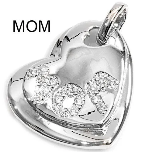 North Arrow Shop Necklaces I Love You Mom Heart Necklace Sterling Silver with Jewelry Gift Box North Arrow Shop Necklaces I Love You Mom Heart Necklace Sterling Silver with Jewelry Gift Box