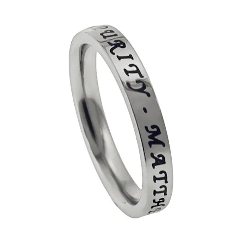 Rings North Arrow Shop Christian Purity Ring November Birthstone Topaz CZ with Bible Verse Stainless Steel Rings North Arrow Shop Christian Purity Ring November Birthstone Topaz CZ with Bible Verse Stainless Steel