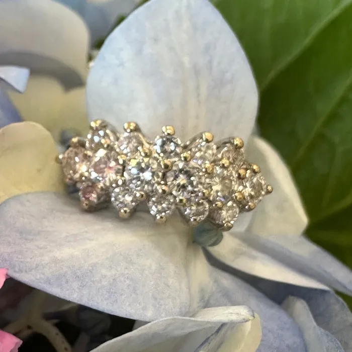 Rings ONeills Estate Jewelry 14 Karat White Gold Diamond Cluster Fashion Ring 11000379 Rings ONeills Estate Jewelry 14 Karat White Gold Diamond Cluster Fashion Ring 11000379