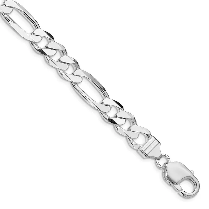 Rings TreasureFineJewelers Sterling Silver Rhodiumplated 9mm Figaro Chain Rings TreasureFineJewelers Sterling Silver Rhodiumplated 9mm Figaro Chain