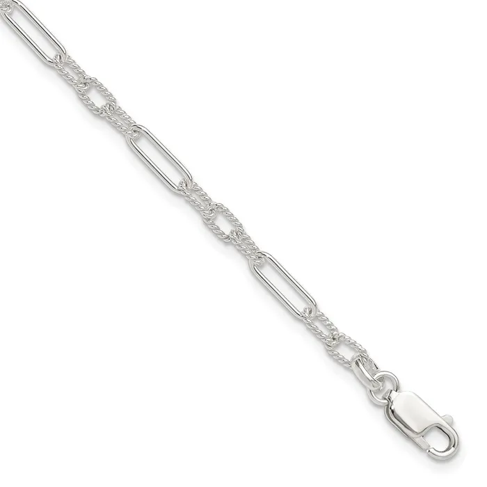 Sterling Silver Fancy Link Anklet TreasureFineJewelers Rings