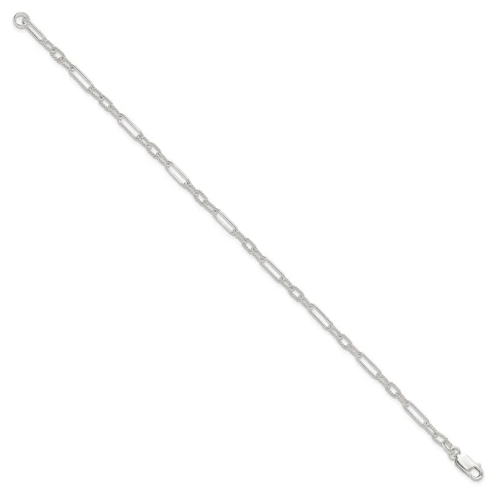 Sterling Silver Fancy Link Anklet TreasureFineJewelers Rings