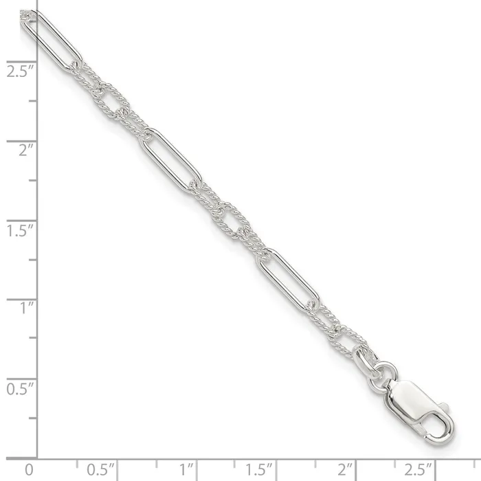 Sterling Silver Fancy Link Anklet TreasureFineJewelers Rings