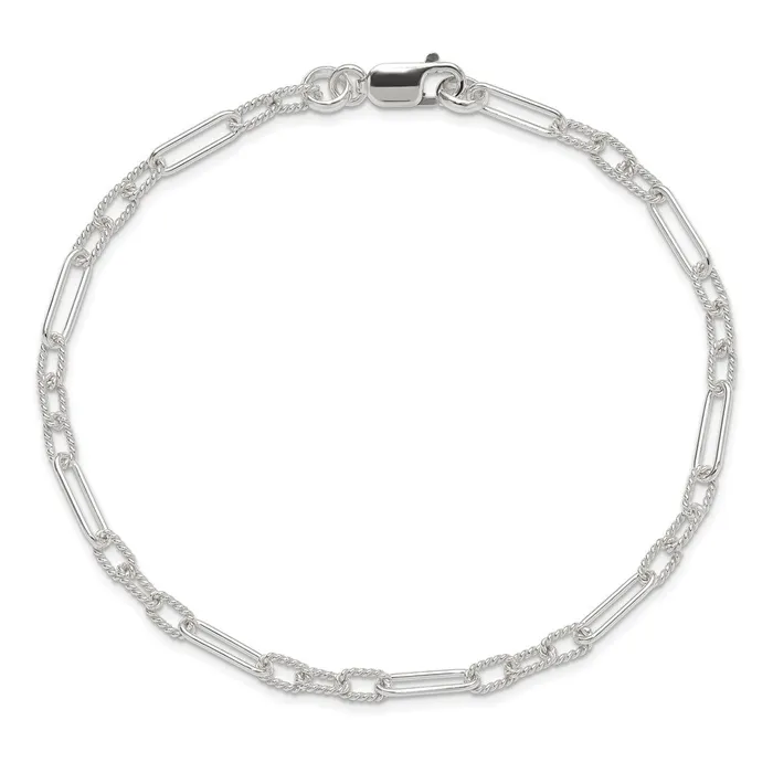 Sterling Silver Fancy Link Anklet TreasureFineJewelers Rings