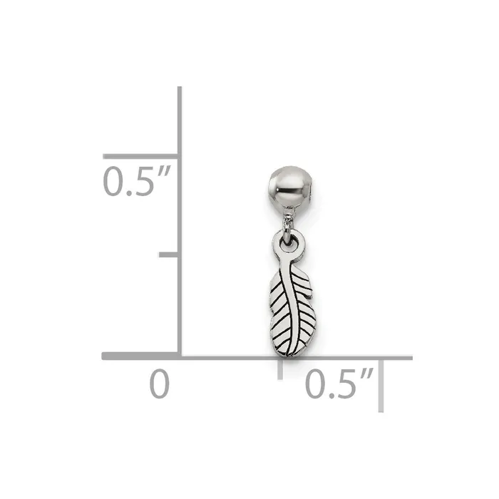 Sterling Silver Mio Memento Dangle Feather Charm TreasureFineJewelers Rings