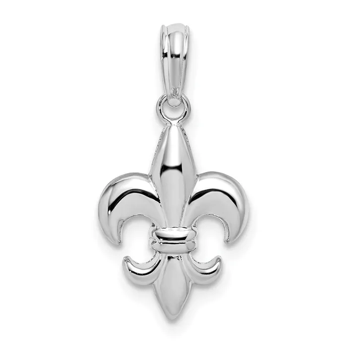 Sterling Silver Polished Fleur De Lis Pendant TreasureFineJewelers Necklaces Sterling Silver Polished Fleur De Lis Pendant TreasureFineJewelers Necklaces