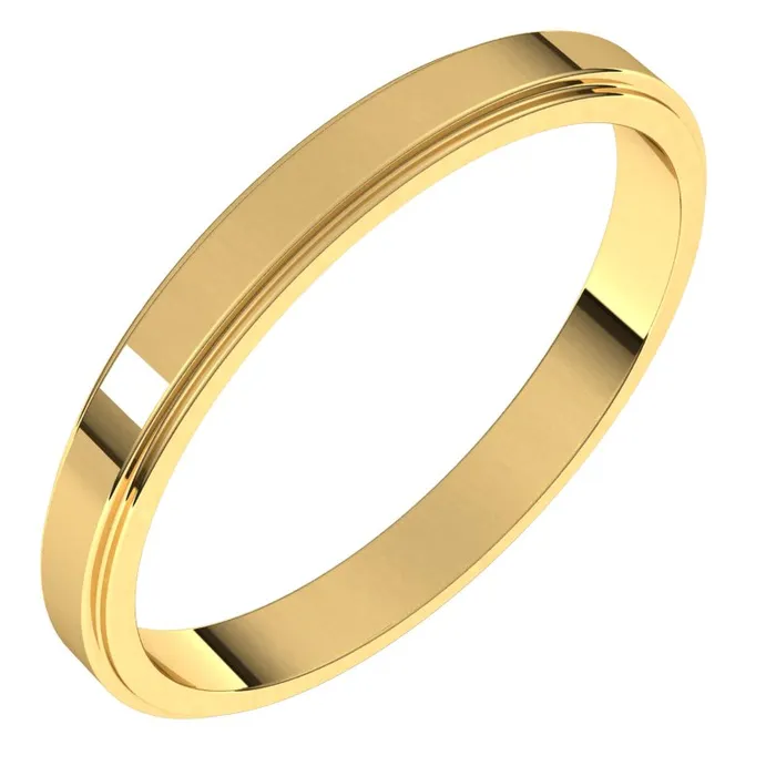 TreasureFineJewelers 10K Yellow Gold 25 mm flat edge Wedding Band Rings