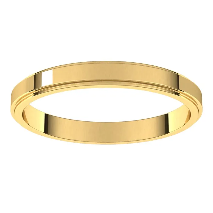 TreasureFineJewelers 10K Yellow Gold 25 mm flat edge Wedding Band Rings