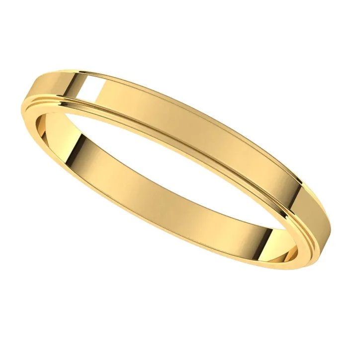 TreasureFineJewelers 10K Yellow Gold 25 mm flat edge Wedding Band Rings