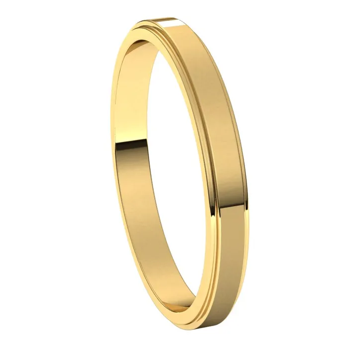 TreasureFineJewelers 10K Yellow Gold 25 mm flat edge Wedding Band Rings