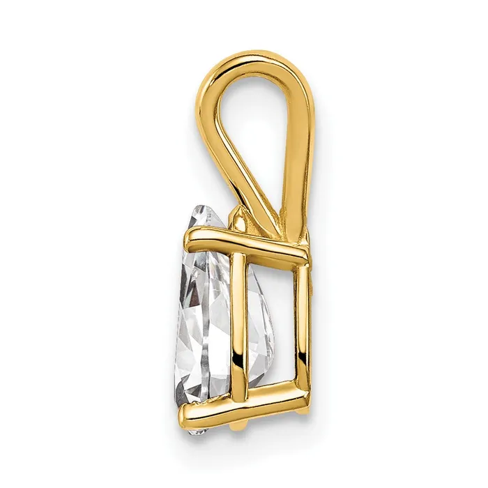 TreasureFineJewelers 14k Yellow Gold 8x5mm Pear Cubic Zirconia pendant Necklaces