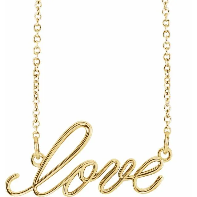 TreasureFineJewelers 14K Yellow Gold Love 165 Necklace Necklaces