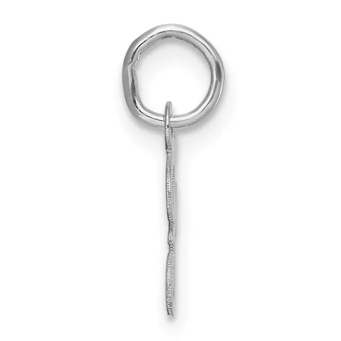 TreasureFineJewelers Charm Necklaces 14k White Gold Small Script Letter F Initial Charm