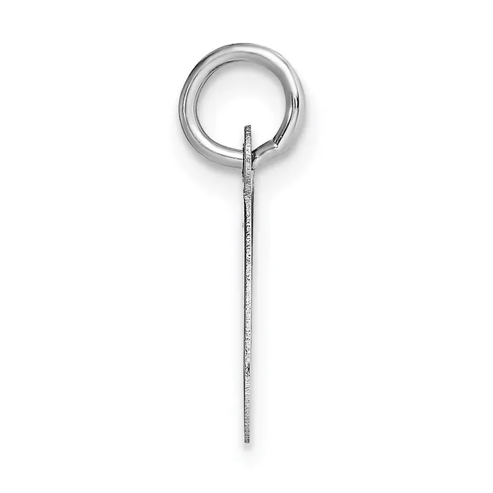 TreasureFineJewelers Charm Necklaces 14k White Gold Small Script Letter O Initial Charm
