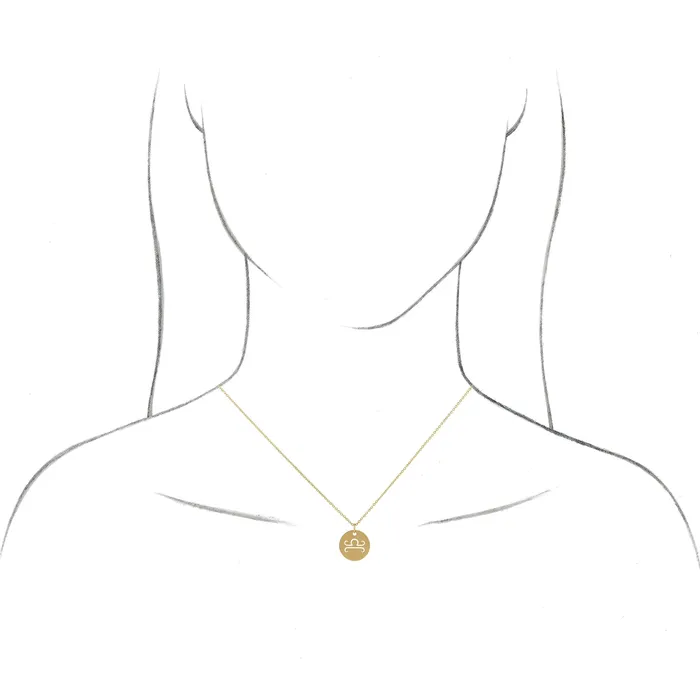 TreasureFineJewelers Necklaces 14K Rose Gold 165 mm Virgo Zodiac Disc Pendant