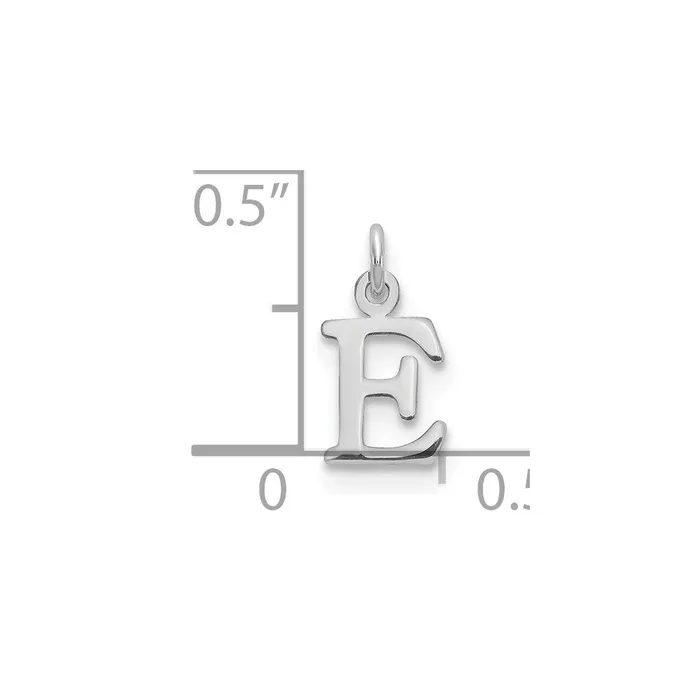 TreasureFineJewelers Necklaces 14k White Gold Cutout Letter E Initial Pendant