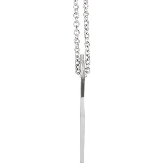 TreasureFineJewelers Necklaces 14K White Gold Engravable Pierced Loop 1618 Necklace