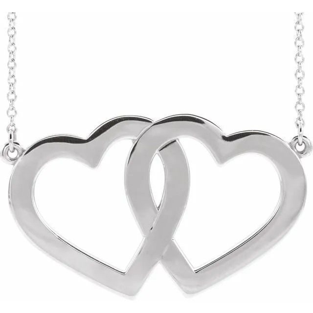 TreasureFineJewelers Necklaces 14K White Gold Family Engravable Heart 18 Necklace TreasureFineJewelers Necklaces 14K White Gold Family Engravable Heart 18 Necklace