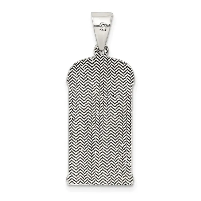 TreasureFineJewelers Necklaces Sterling Silver Antiqued Stacked Elephants Engraved Pendant