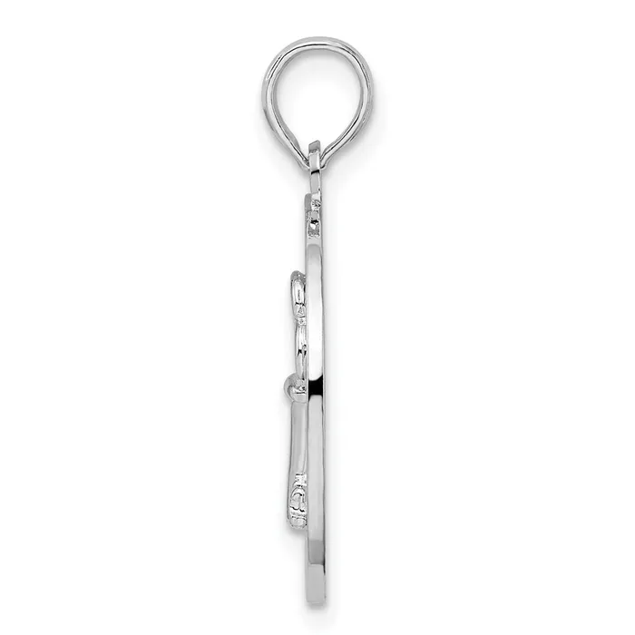 TreasureFineJewelers Necklaces Sterling Silver Textured Siesta KeyFL wKey Pendant