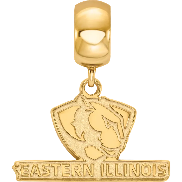 TreasureFineJewelers Rings Sterling Silver Goldplated LogoArt Eastern Illinois University Small Dangle Bead Charm