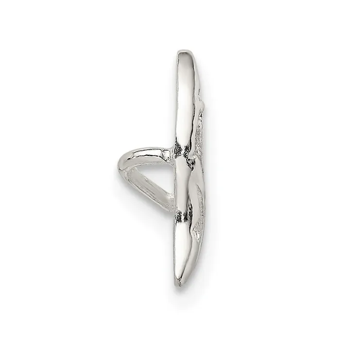 TreasureFineJewelers Sterling Silver CZ Fish Chain Slide Rings